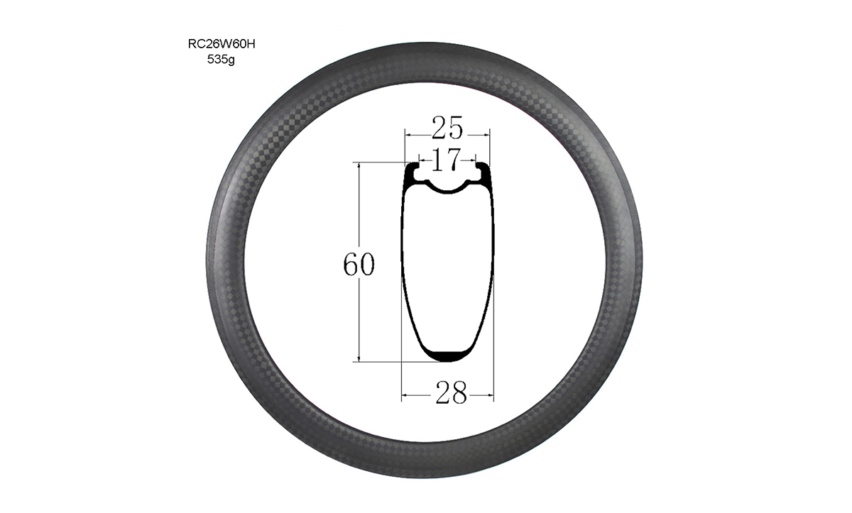 Hot sale lightweight-carbon-rims high quality RC26W60H