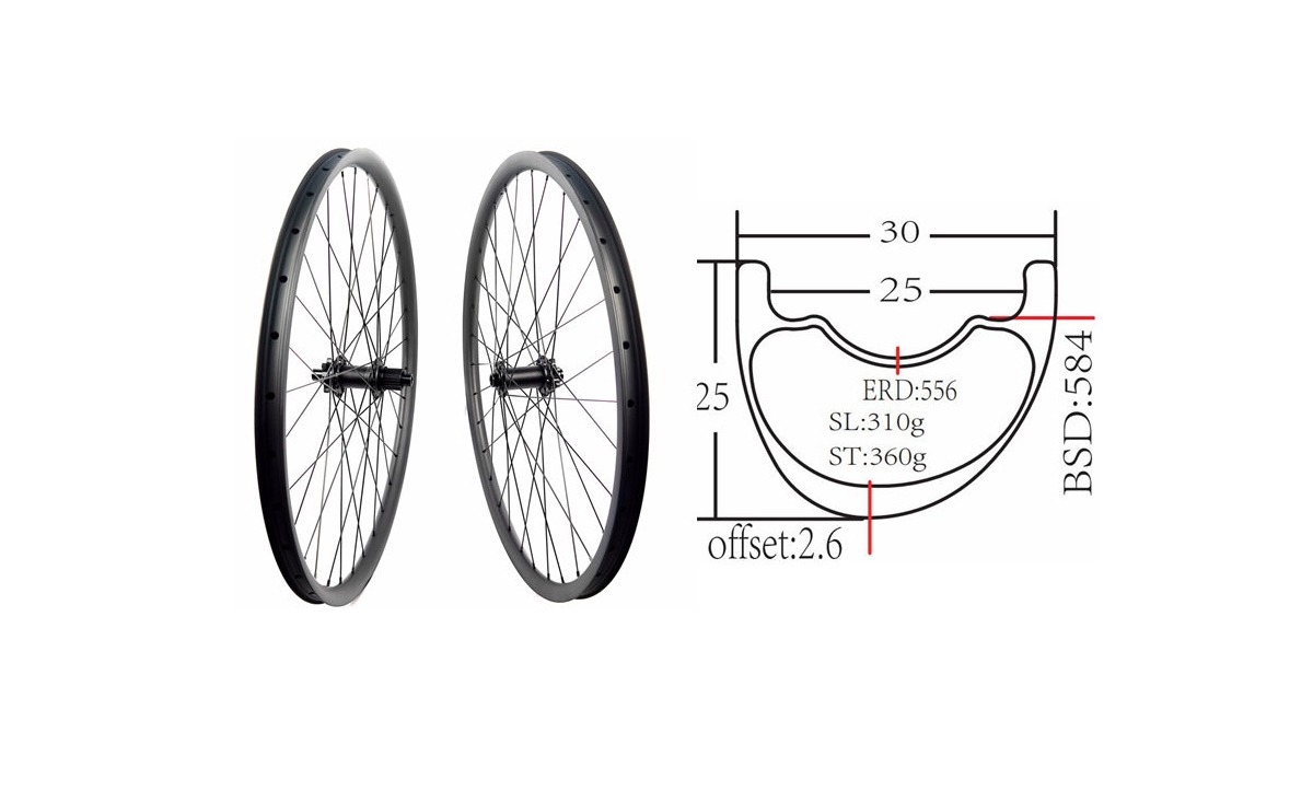 27.5 Asymmetric 2022 Bike Wheelset 26/27.5/29